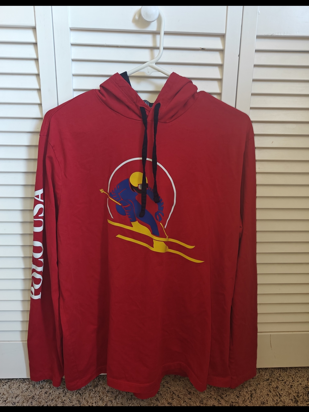 Polo Ralph Lauren "Ski '92" Hooded Long Sleeve Shirt w/ "Suicide Ski" Size L
